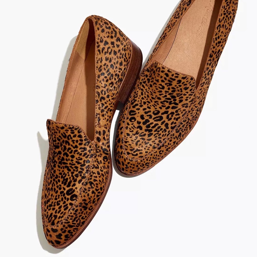 Madewell The Frances Loafer in Mini Leopard Calf Hair Size 9
